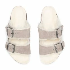 Birkenstock WOMEN'S ARIZONA SHEARLING -Tom wood Shop BirkenstockWARIZONASHEARLINGSUEDESTONECOINNATURAL371017403 4
