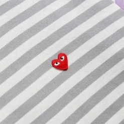 Comme Des Garçons Play BI-COLOUR STRIPED MEN'S T-SHIRT -Tom wood Shop COMMEDESGARCONSBI COLOURSTRIPEDMENST SHIRTGREYPURPLESP1T318 3