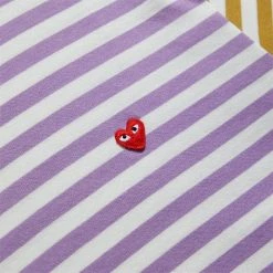 Comme Des Garçons Play BI-COLOUR STRIPED MEN'S T-SHIRT 7 Comme Des Garçons Play BI-COLOUR STRIPED MEN'S T-SHIRT -Tom wood Shop COMMEDESGARCONSPLAYBI COLOURSTRIPEDMENST SHIRTPURPLEOLIVESP1T318 3