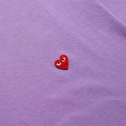 Comme Des Garçons Play SMALL RED HEART T-SHIRT -Tom wood Shop COMMEDESGARCONSPLAYMENST SHIRTPURPLESP1T314 3
