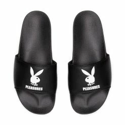 Pleasures X PLAYBOY SLIDES -Tom wood Shop PleasuresXPLAYBOYSLIDESBLACK8P22PB048 BLACK 4