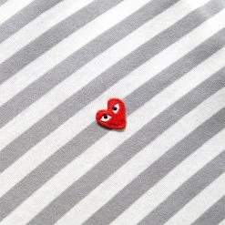 Comme Des Garçons Play STRIPED WHITE SLEEVE T-SHIRT -Tom wood Shop commedesgarconsplaySTRIPEDWHITESLEEVEMENST SHIRTGREYWHITESP1T320 4