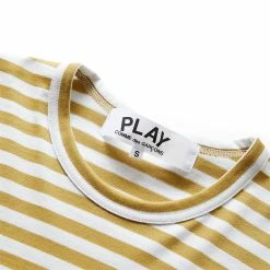 Comme Des Garçons Play STRIPED WHITE SLEEVE T-SHIRT -Tom wood Shop commedesgarconsplaySTRIPEDWHITESLEEVEMENST SHIRTOLIVEWHITESP1T320 3