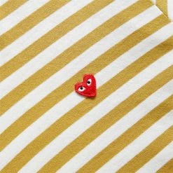 Comme Des Garçons Play STRIPED WHITE SLEEVE T-SHIRT -Tom wood Shop commedesgarconsplaySTRIPEDWHITESLEEVEMENST SHIRTOLIVEWHITESP1T320 4