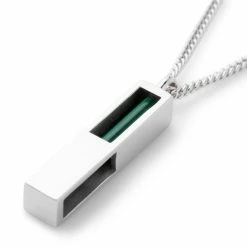 Tom Wood CUBE PENDANT MALACHITE -Tom wood Shop tomwoodCUBEPENDANTMALACHITE925STERLINGSILVER22IN.NP0518GRM01S925 4