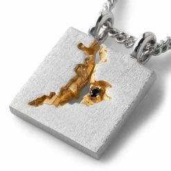 Tom Wood MINED PENDANT BLACK DIAMOND -Tom wood Shop tomwoodMINEDPENDANTBLACKDIAMOND925STERLINESILVER14KGOLD20.5IN.NP1418BD02S925 14K 4